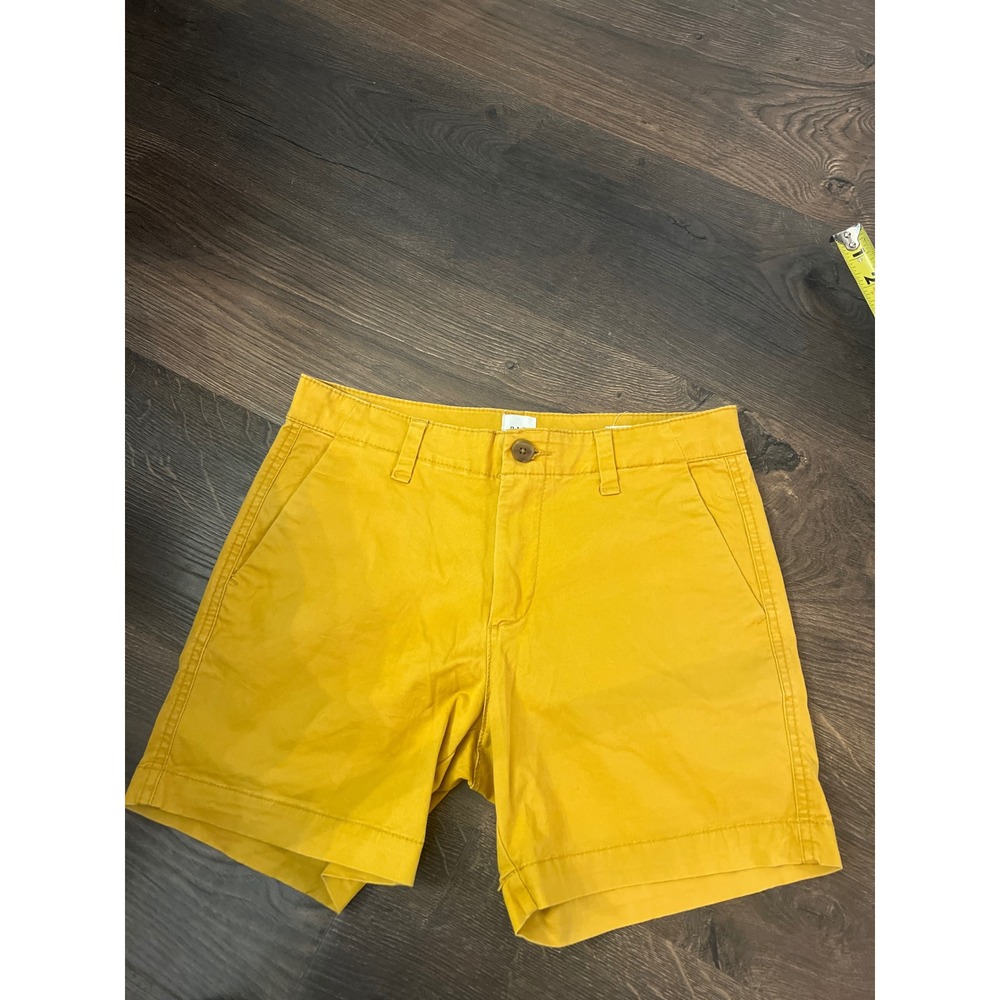 Gap City Short Mustard Yellow Chino Shorts Women Size‎ 00 Stretch Cotton Twill